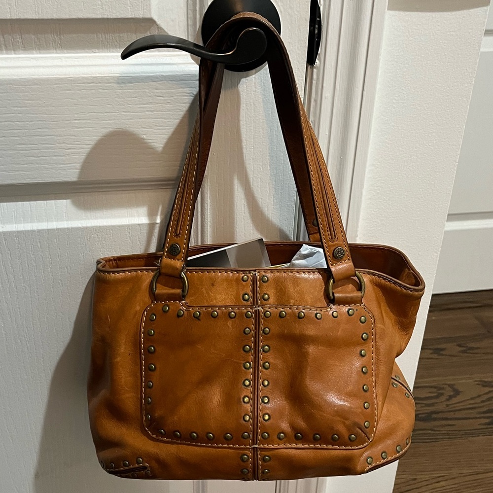 MK Michael Kors Studded Tote Bag in Cognac Leather